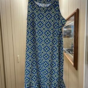 Lulu-B Blue and Green Ruffled Tiered Sundress